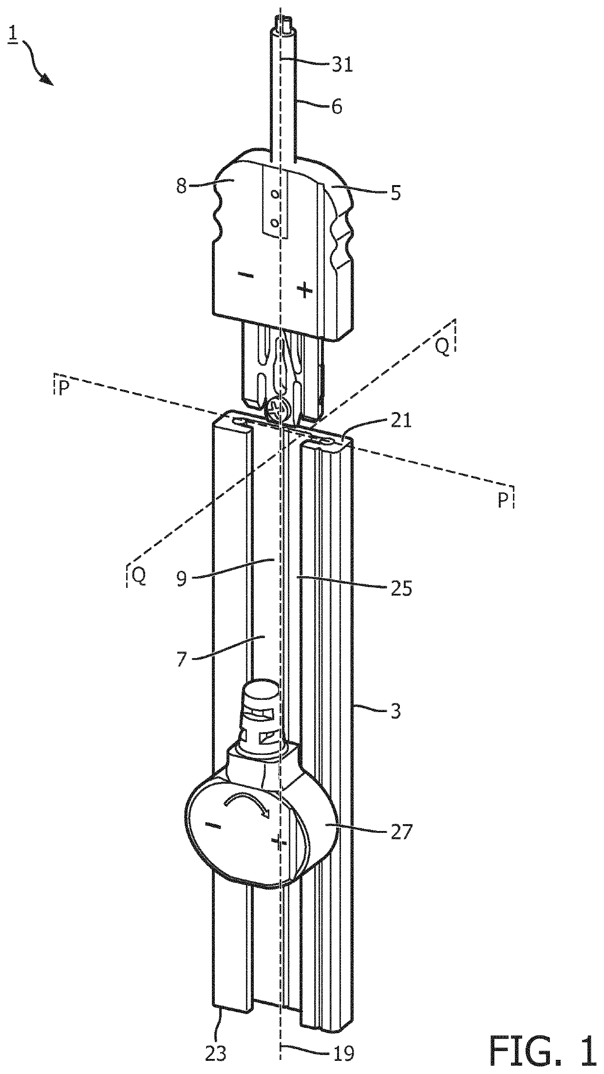 Kit of parts of track and plug