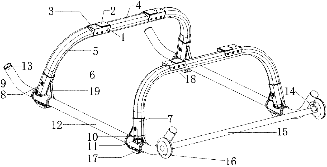 A carbon fiber landing gear device for an unmanned helicopter