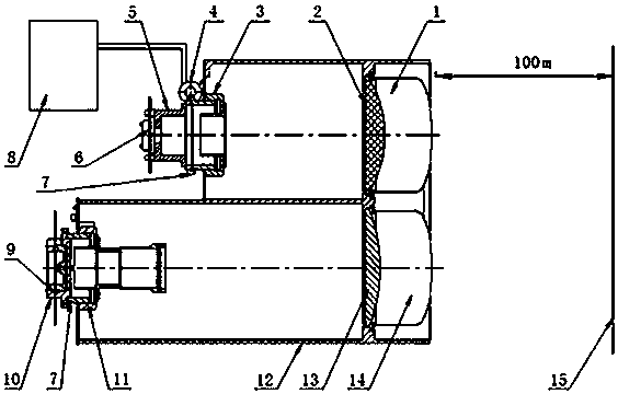 Automatic focus distance adjusting device and method for optical system of laser ceilometer