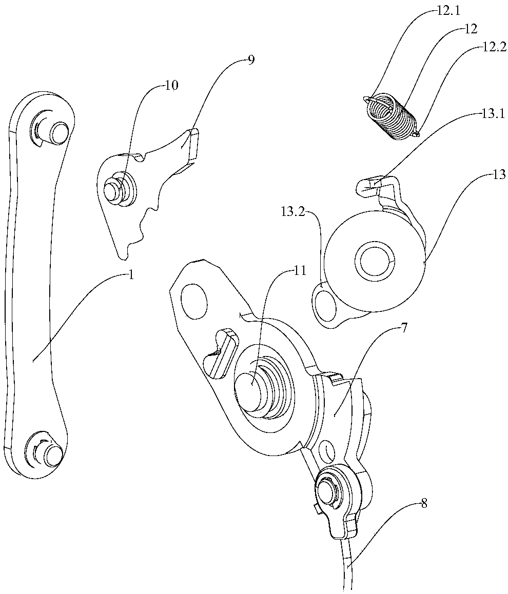 A car seat back sliding rail linkage unlocking mechanism