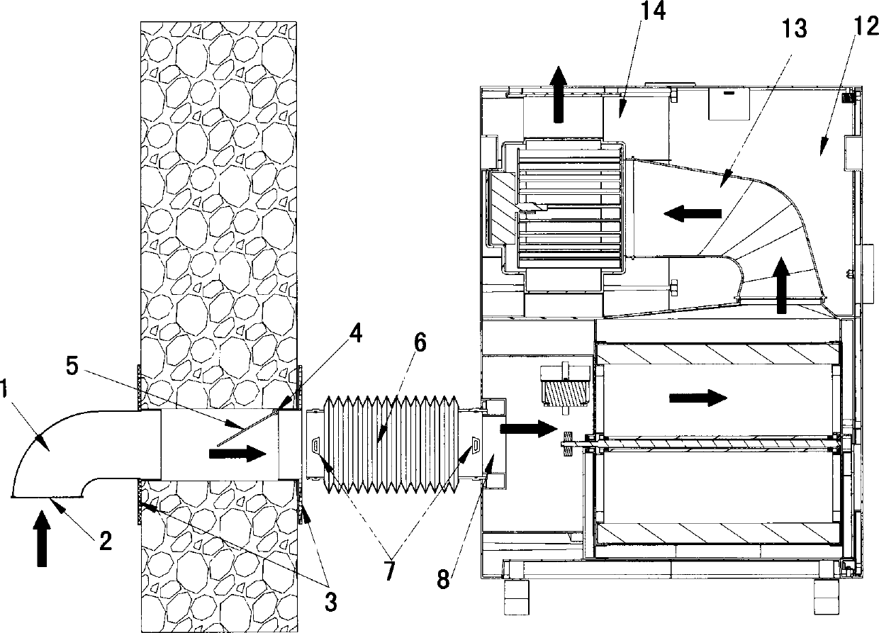 Water filtration air purifier capable of introducing fresh air and circulation air