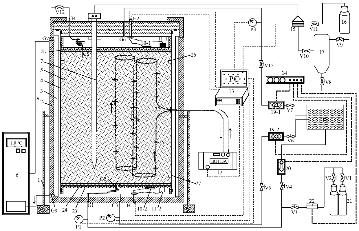 Device and method for measuring sedimentation deformation field of hydrate reservoir