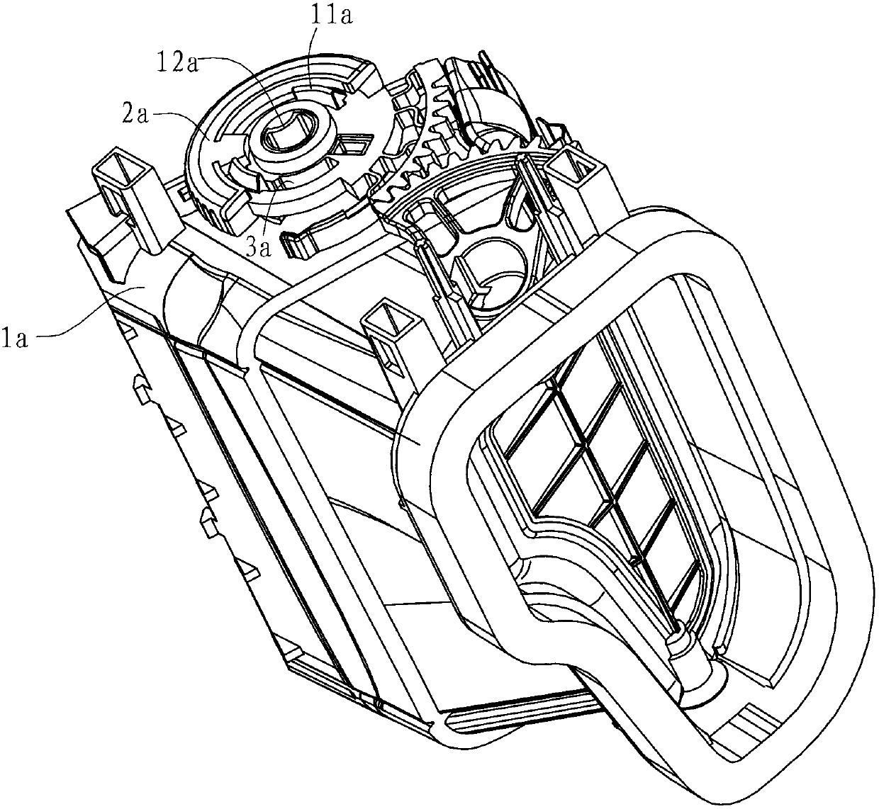 Assembling structure for air outlet shell and wheel disc of automobile air conditioner