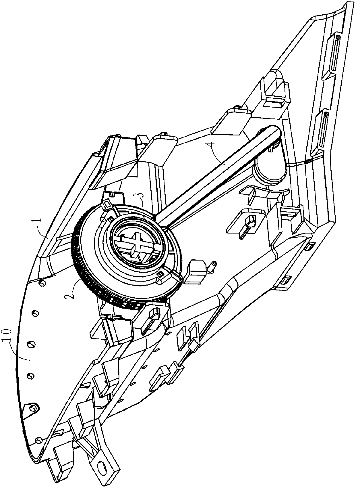 Assembling structure for air outlet shell and wheel disc of automobile air conditioner