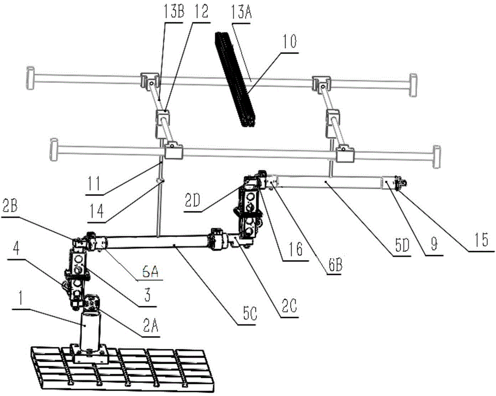 A space manipulator simulation device with harmonic drive