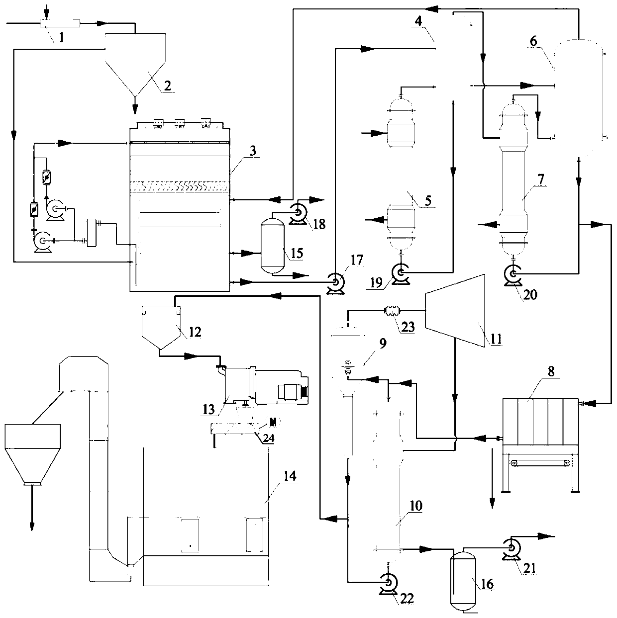 Device and process for treating silica-containing high-salt wastewater in silica acid precipitation process