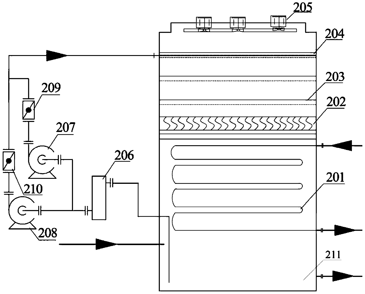 Device and process for treating silica-containing high-salt wastewater in silica acid precipitation process