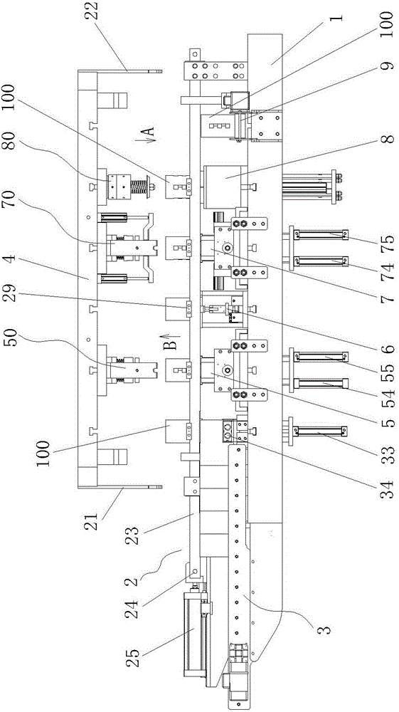 Punching production line for punching circular tube type workpiece