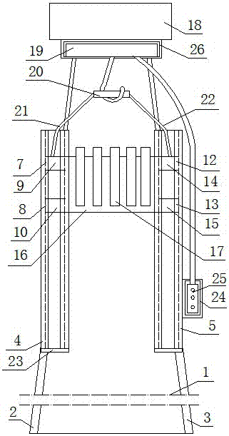 Mobile network base station antenna hoisting device and use method