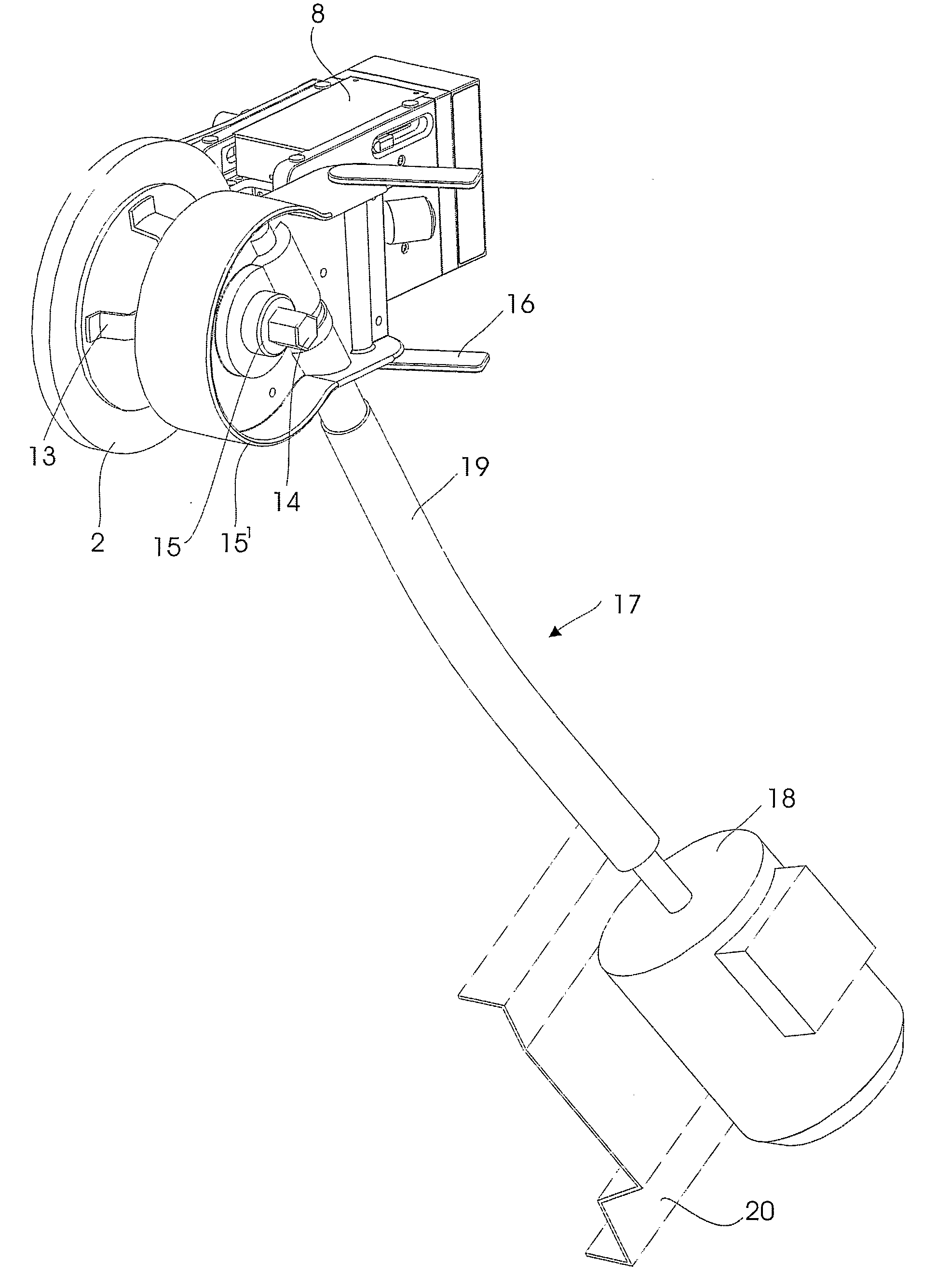 Power Driving Assembly for a Disc Brake Being Resurfaced