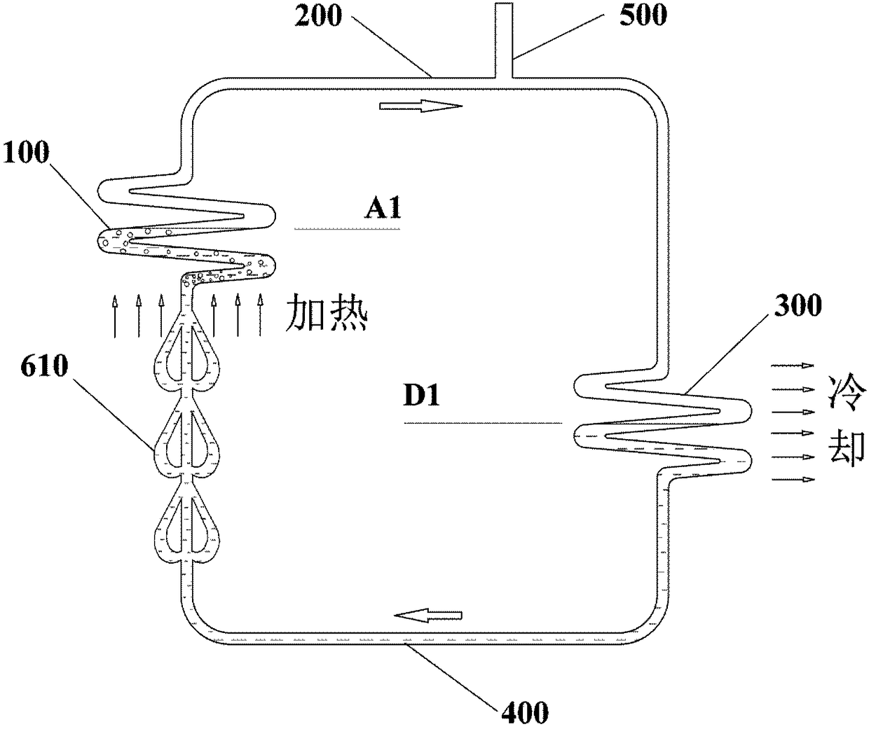 High heat flow anti-gravity heat pipe