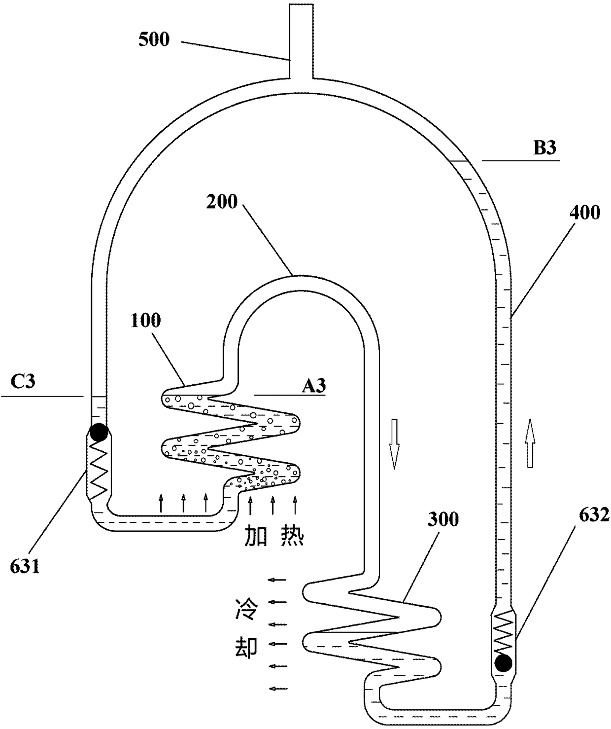 High heat flow anti-gravity heat pipe