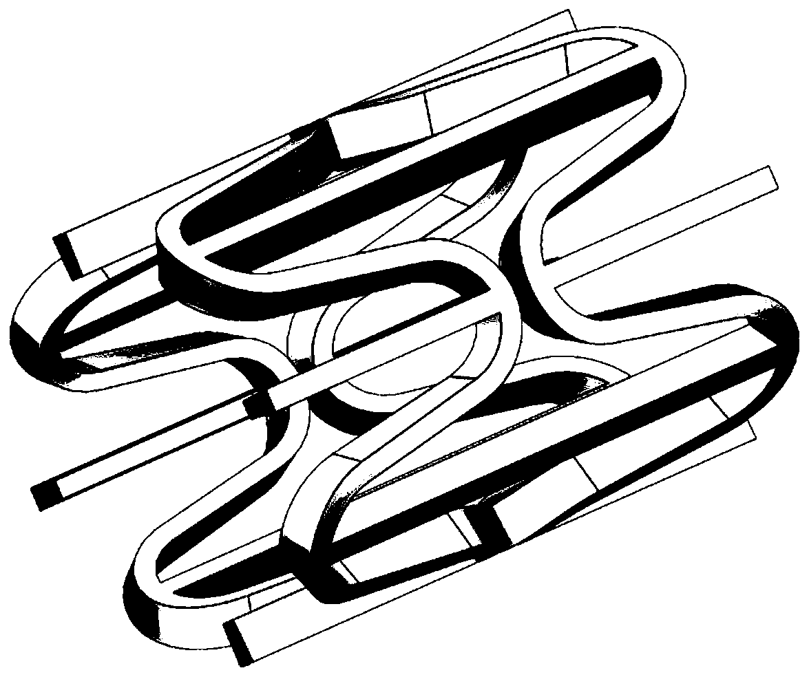 Degradable vascular stent structure with negative Poisson ratio