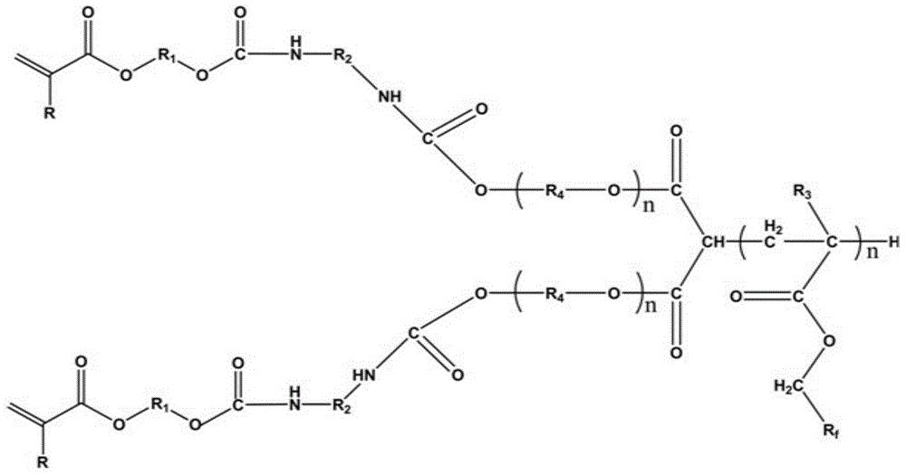 A kind of vinyl-terminated amphiphilic fluorine-containing graft polymer composite photocurable coating and preparation method