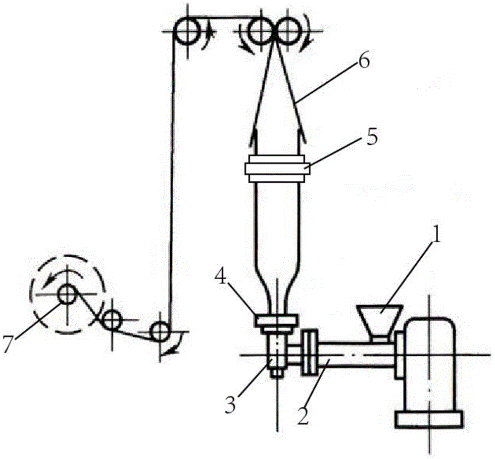 Cooling device for plastic film and application thereof