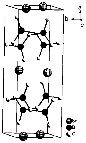 Strontium metaborate birefringent crystal, preparation method and use