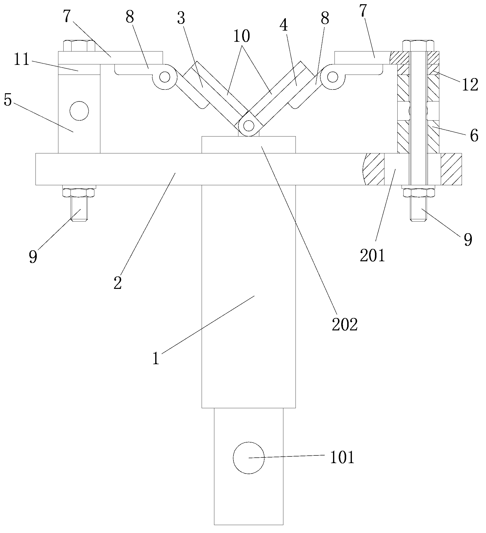 Combined-type material clamp