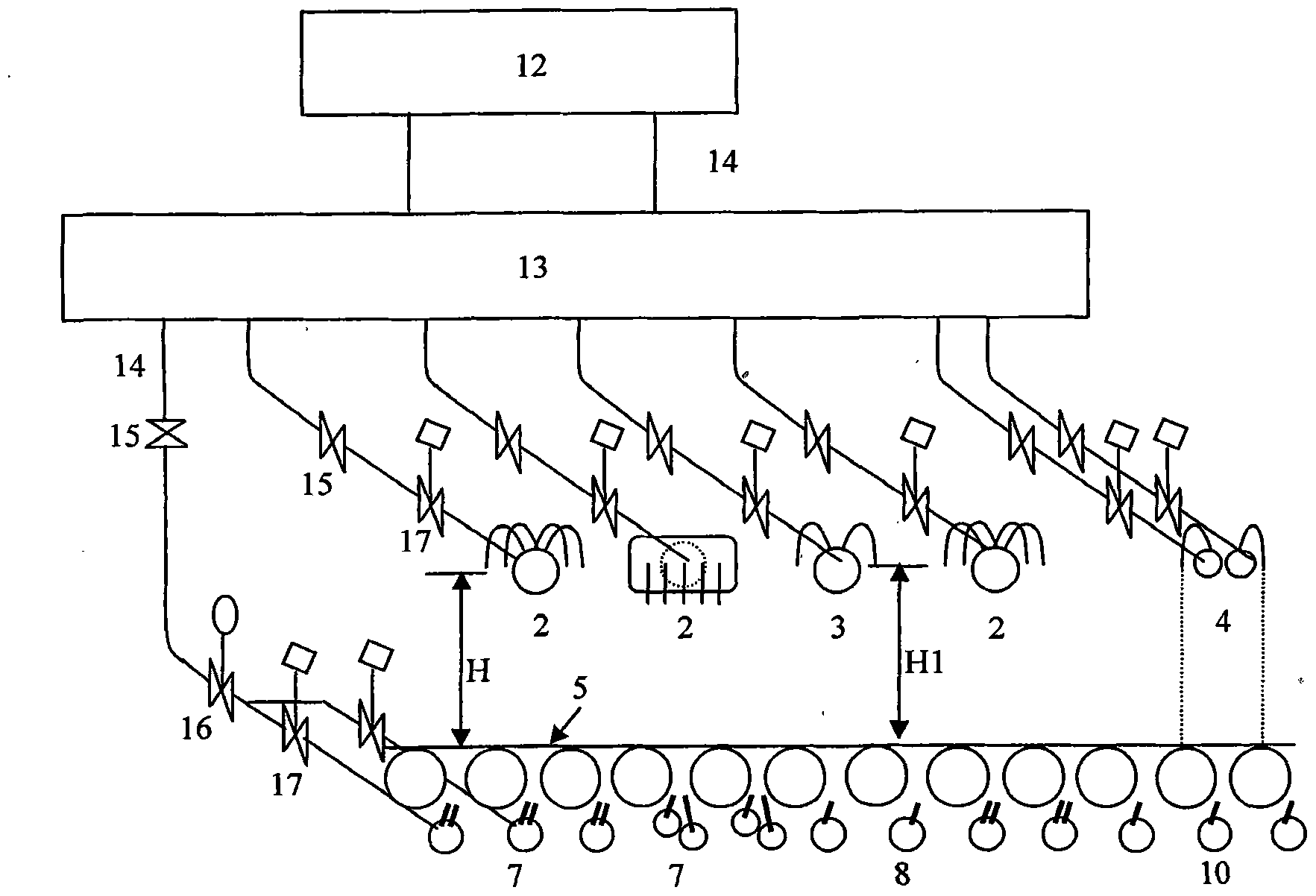 Hot rolled strip laminar cooling device capable of controlling cooled strip shape