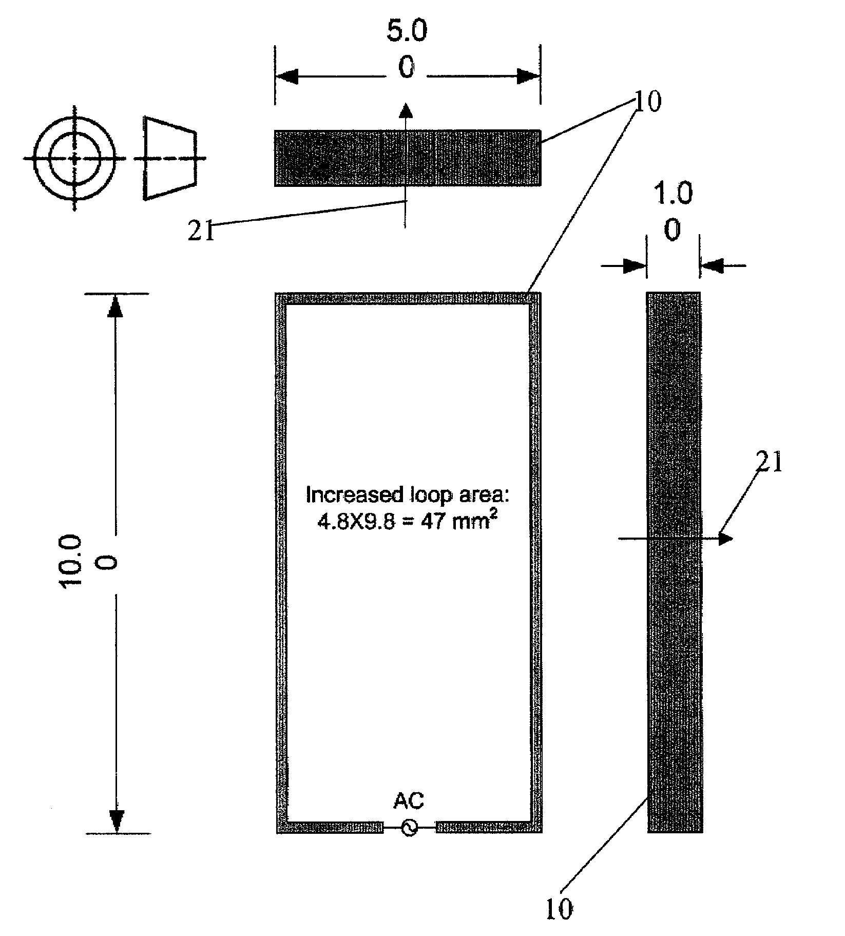 Loop antenna for in the ear audio device