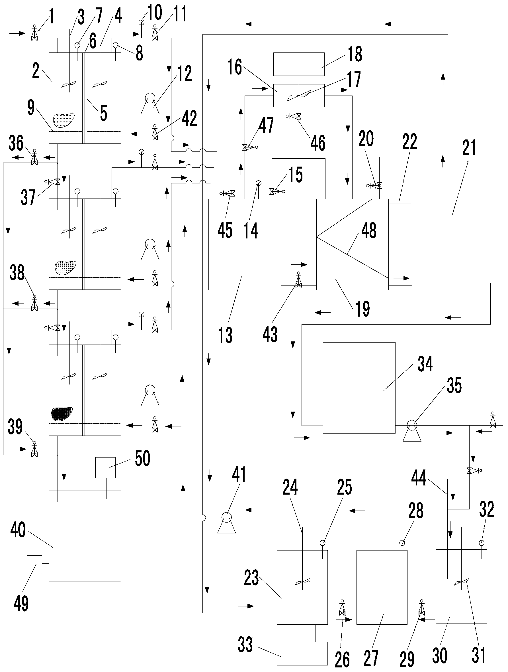 Energy-saving fine chemical wastewater deep treatment system and treatment method