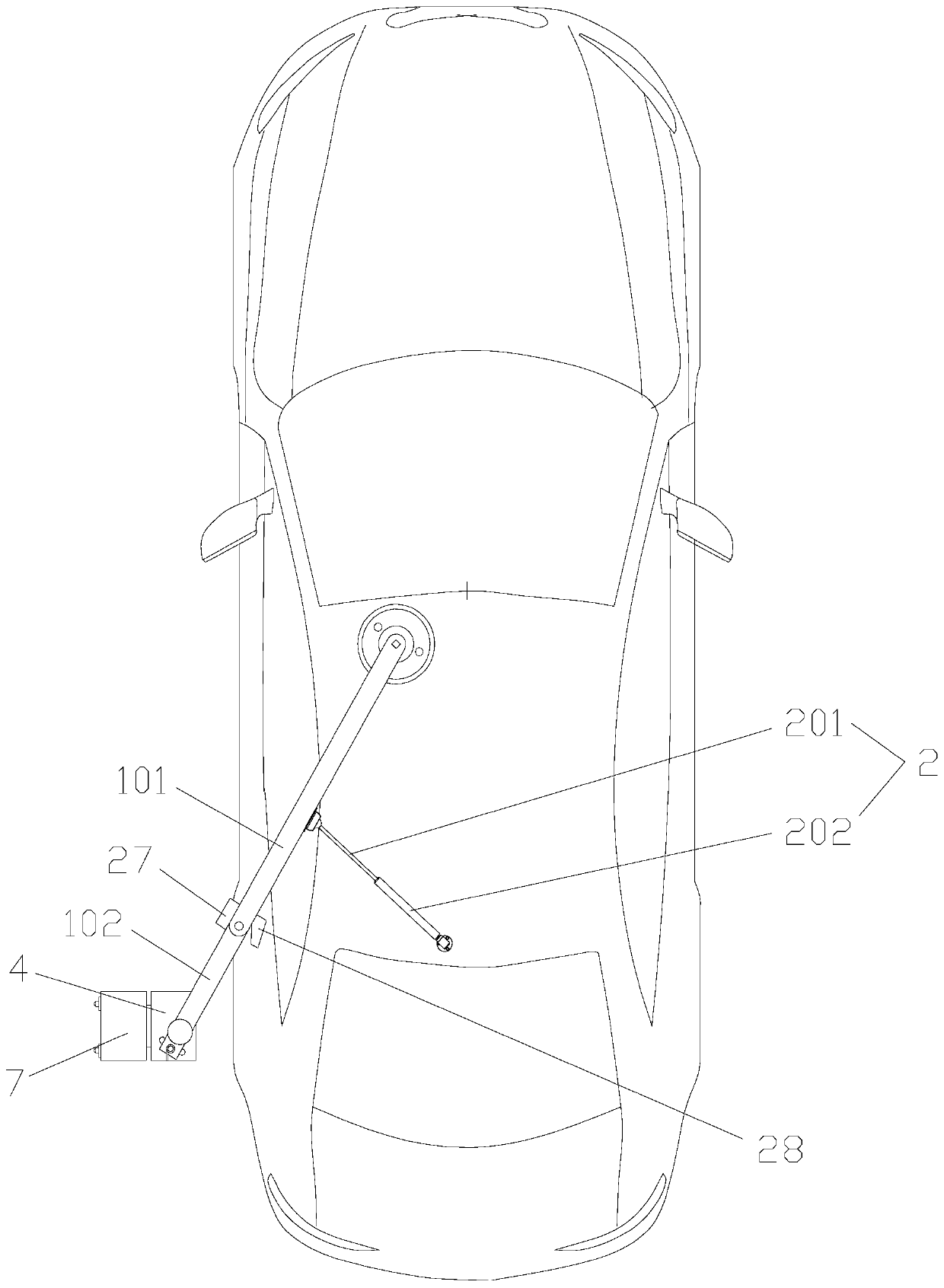 Automobile running direction control device capable of receiving power during running and automobile