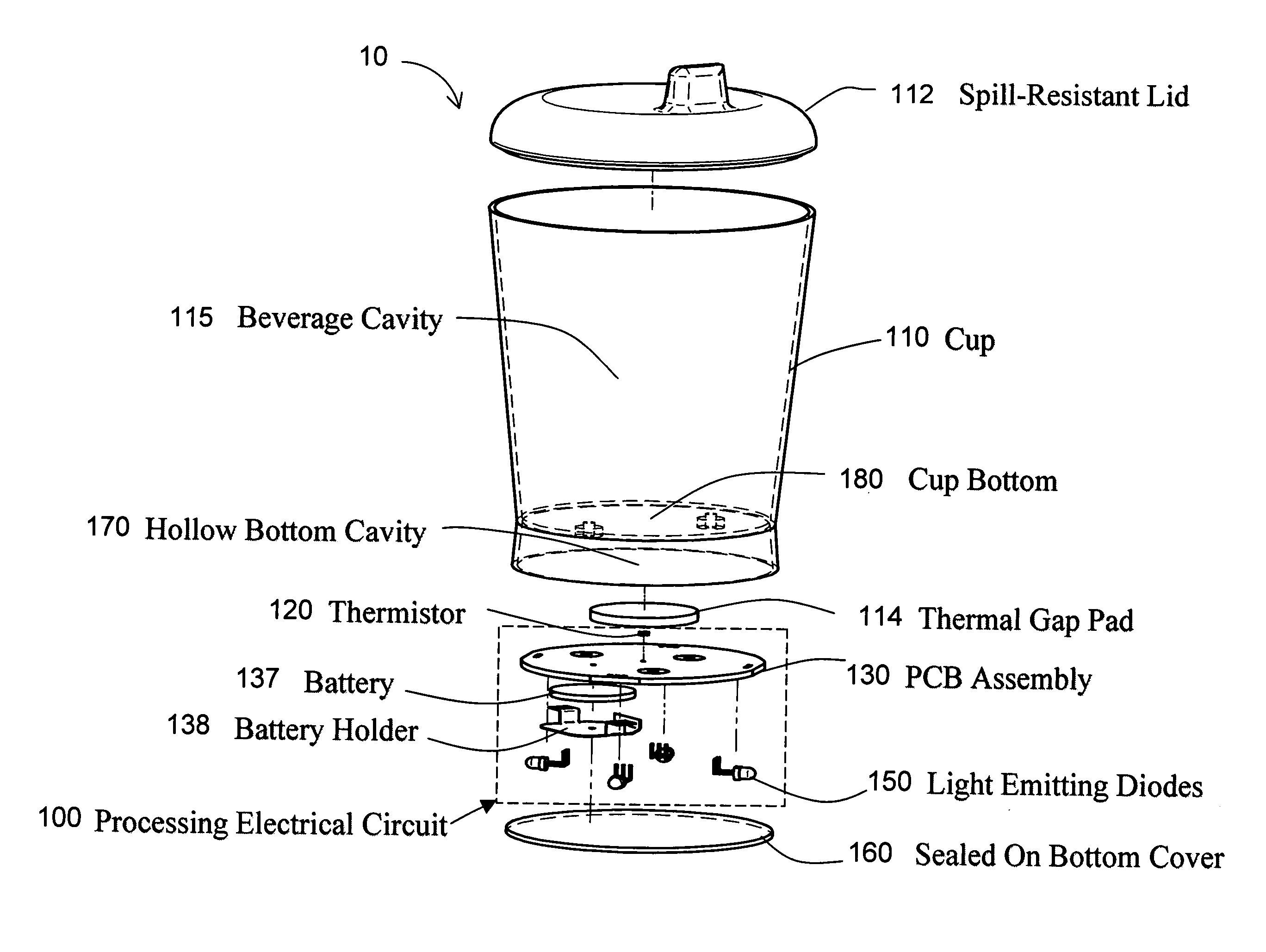 Spill-resistant beverage container with detection and notification indicator