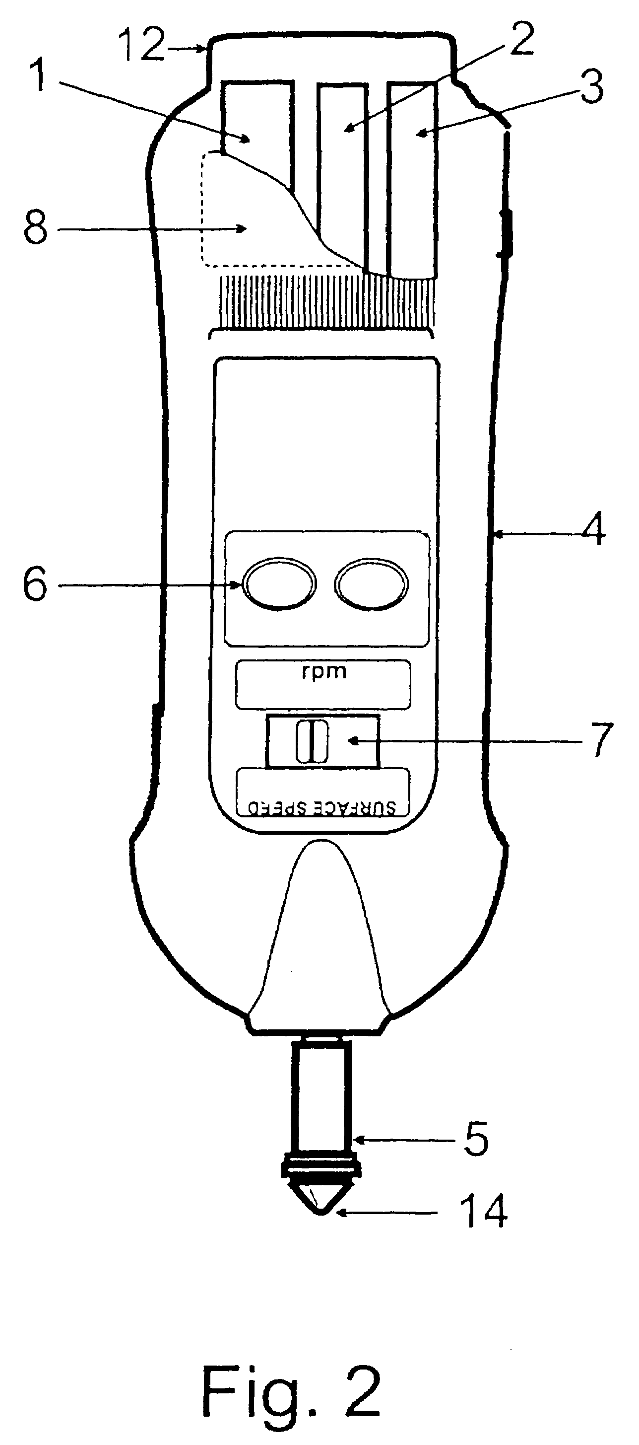 Instrument for non-contact infrared temperature measurement combined with tachometer functions