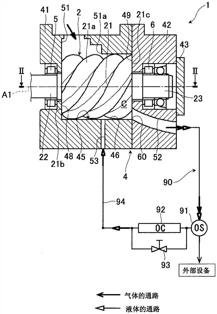 Liquid supply type screw compressor