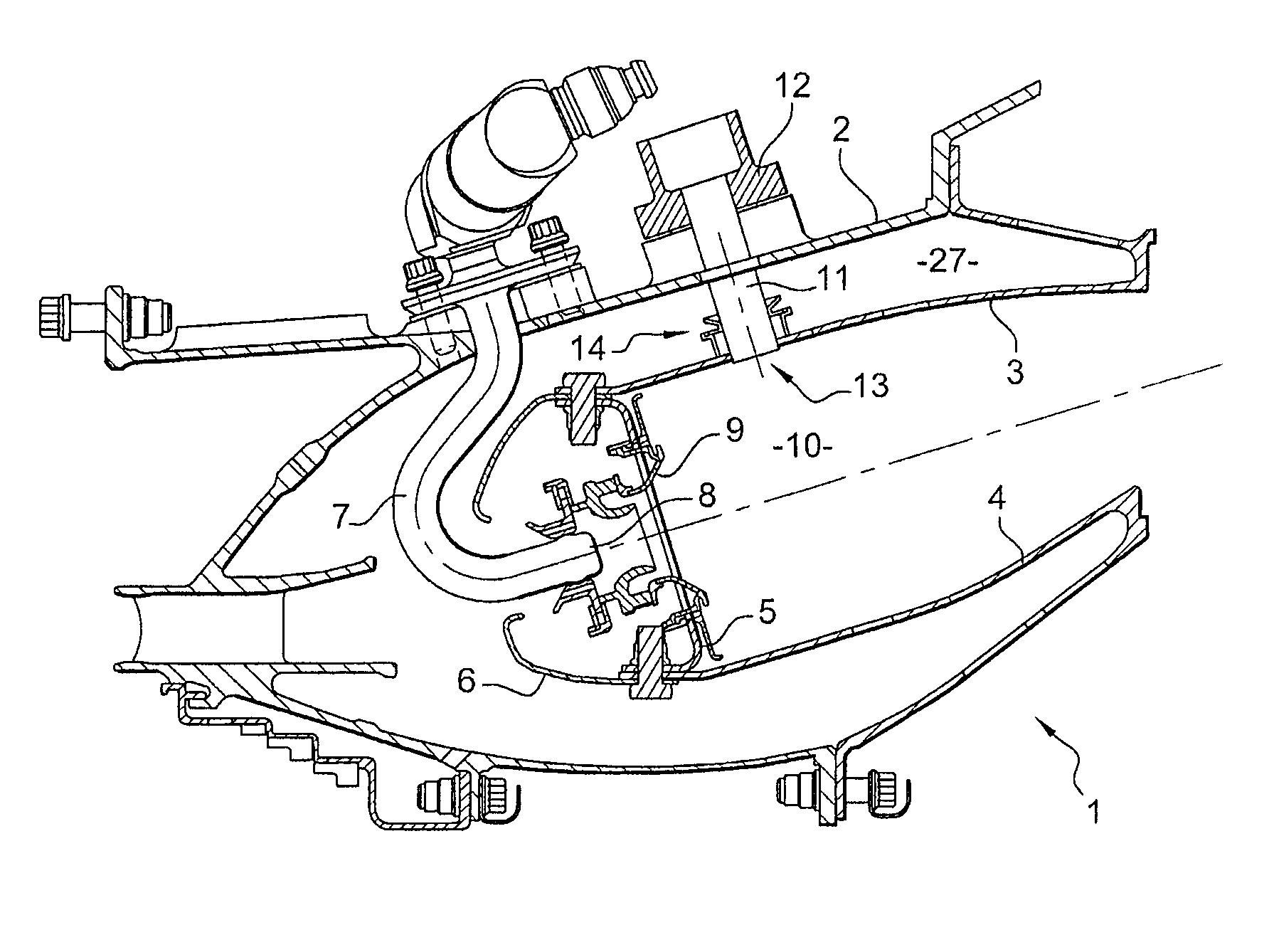 Guiding an ignition spark plug in a turbomachine combustion chamber