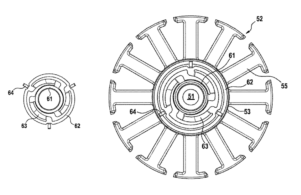 Electric machine having an axial spring element