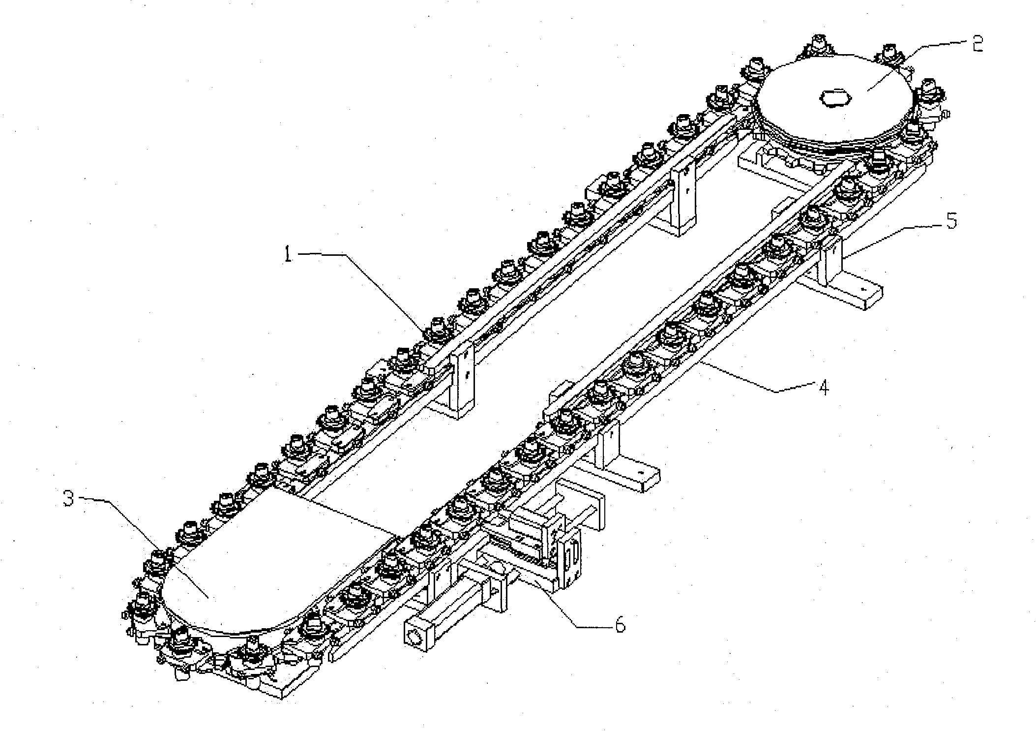 Transmission mechanism of plastic bottle blowing machine