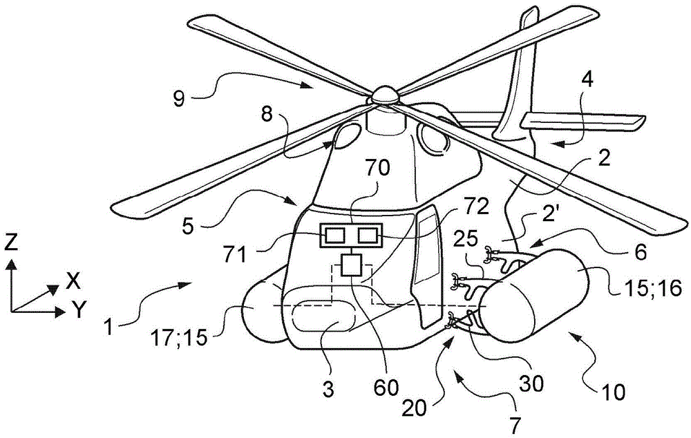 Buoyancy system for aircraft, and aircraft