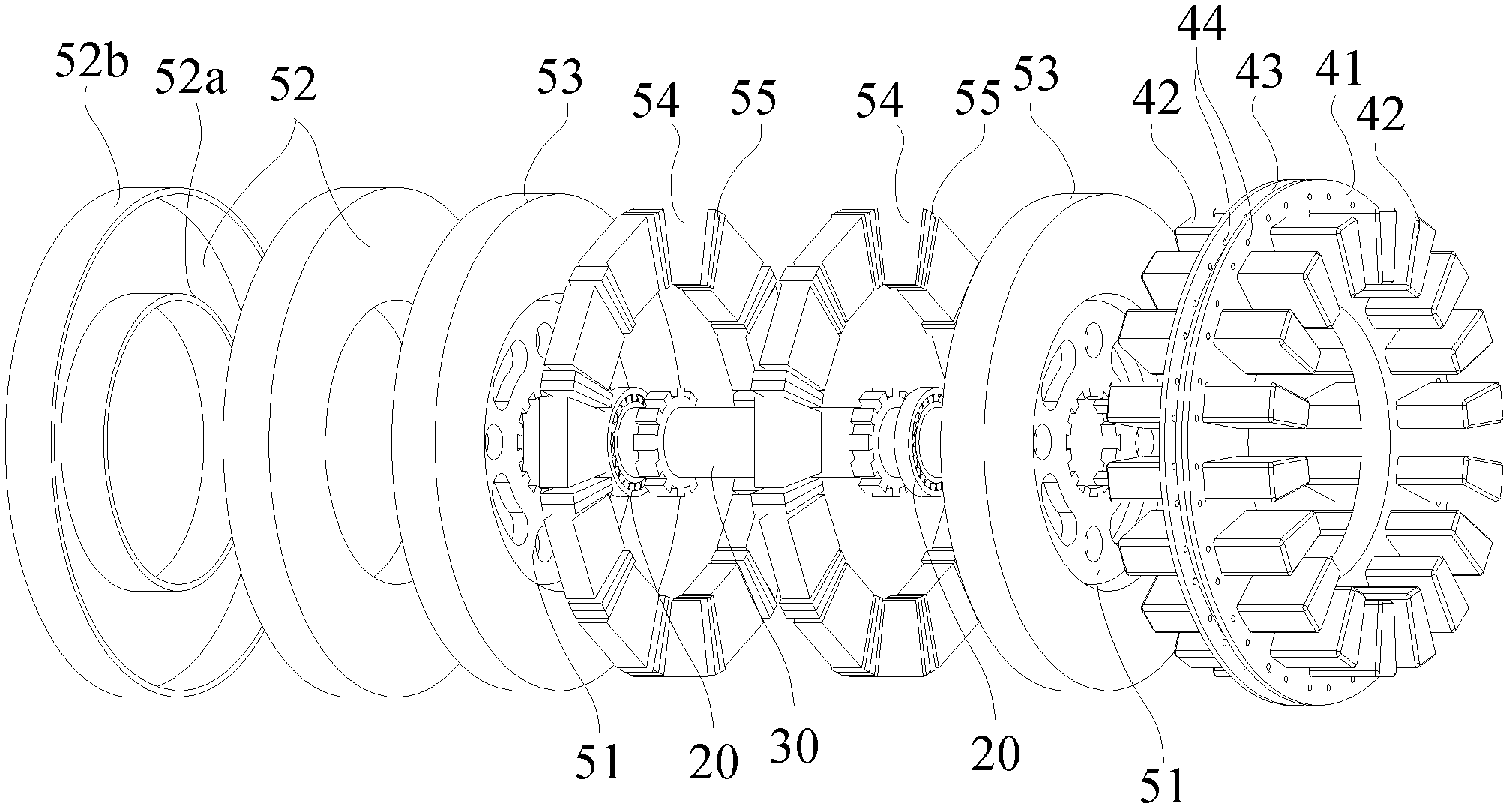 Stator for axial clearance type motor and axial clearance type motor