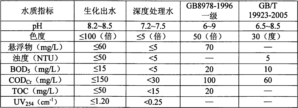 Advanced treatment process for biochemical effluent in centralized sewage treatment plant