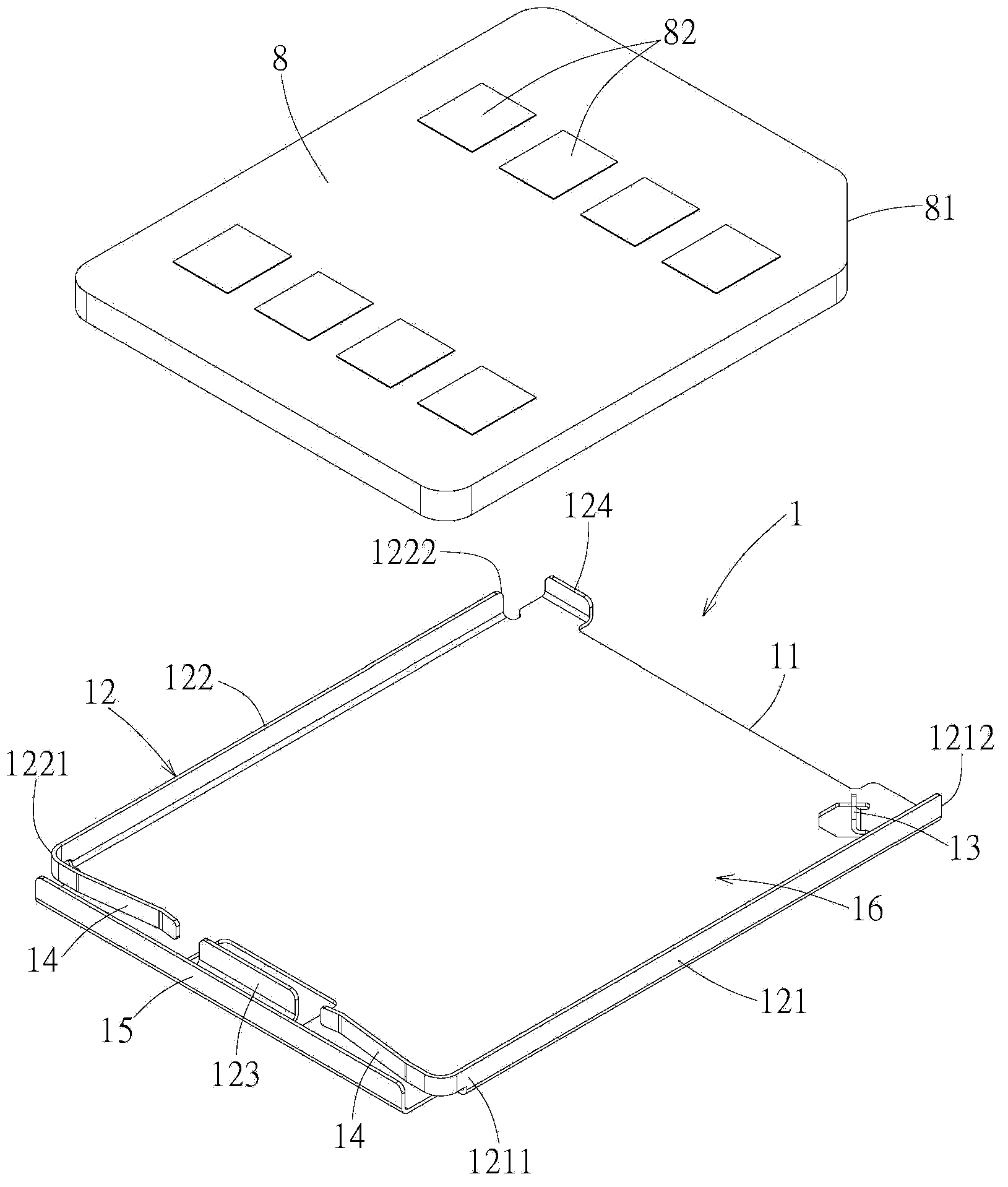 Tray and electronic card connector