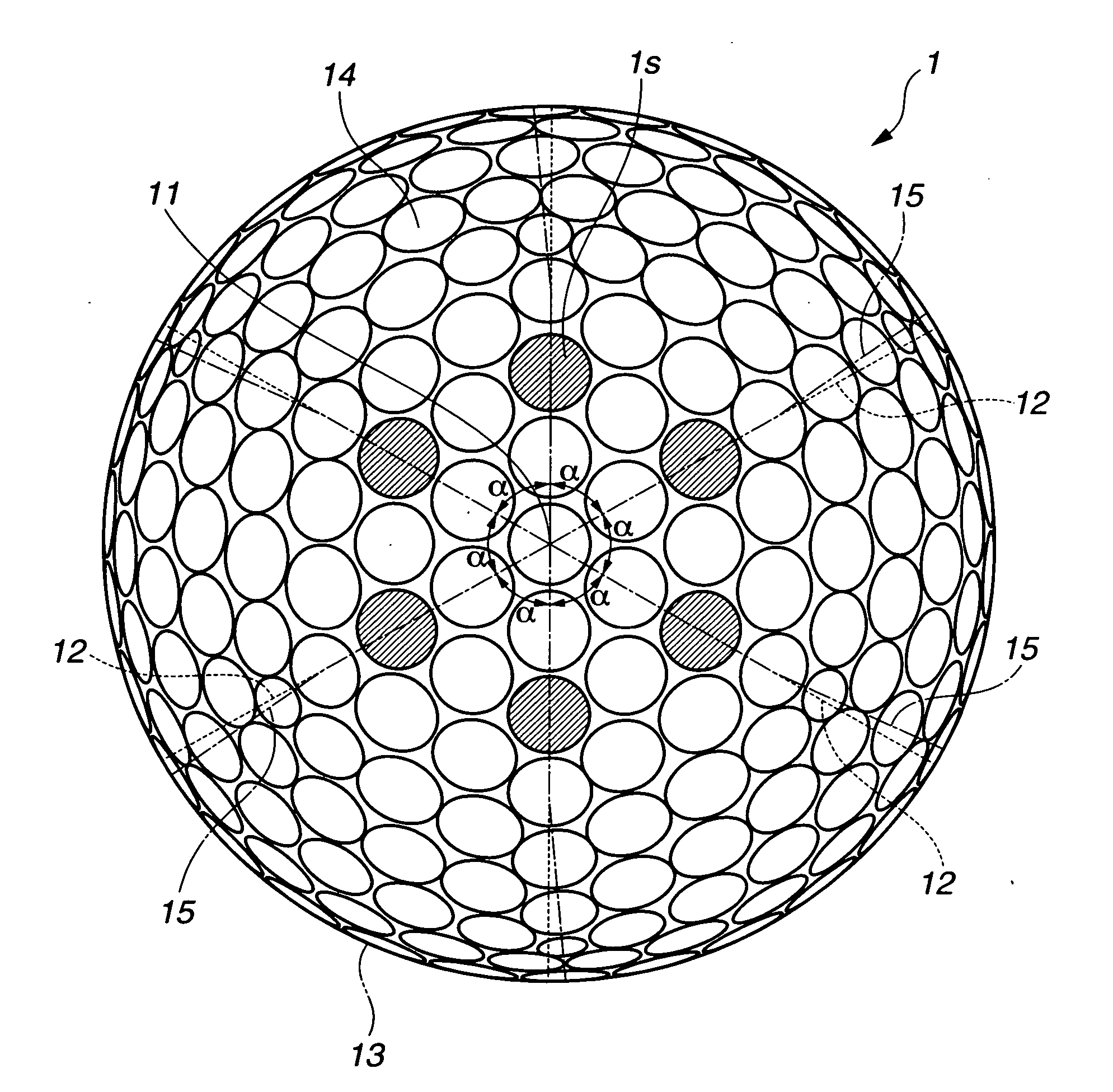 Golf ball dimple arrangement method