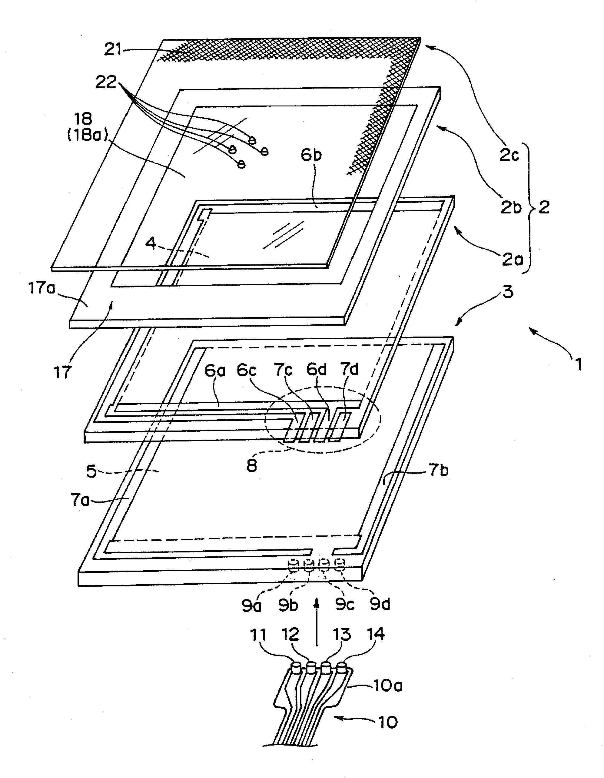 Protective panel with touch input function for electronic apparatus display window