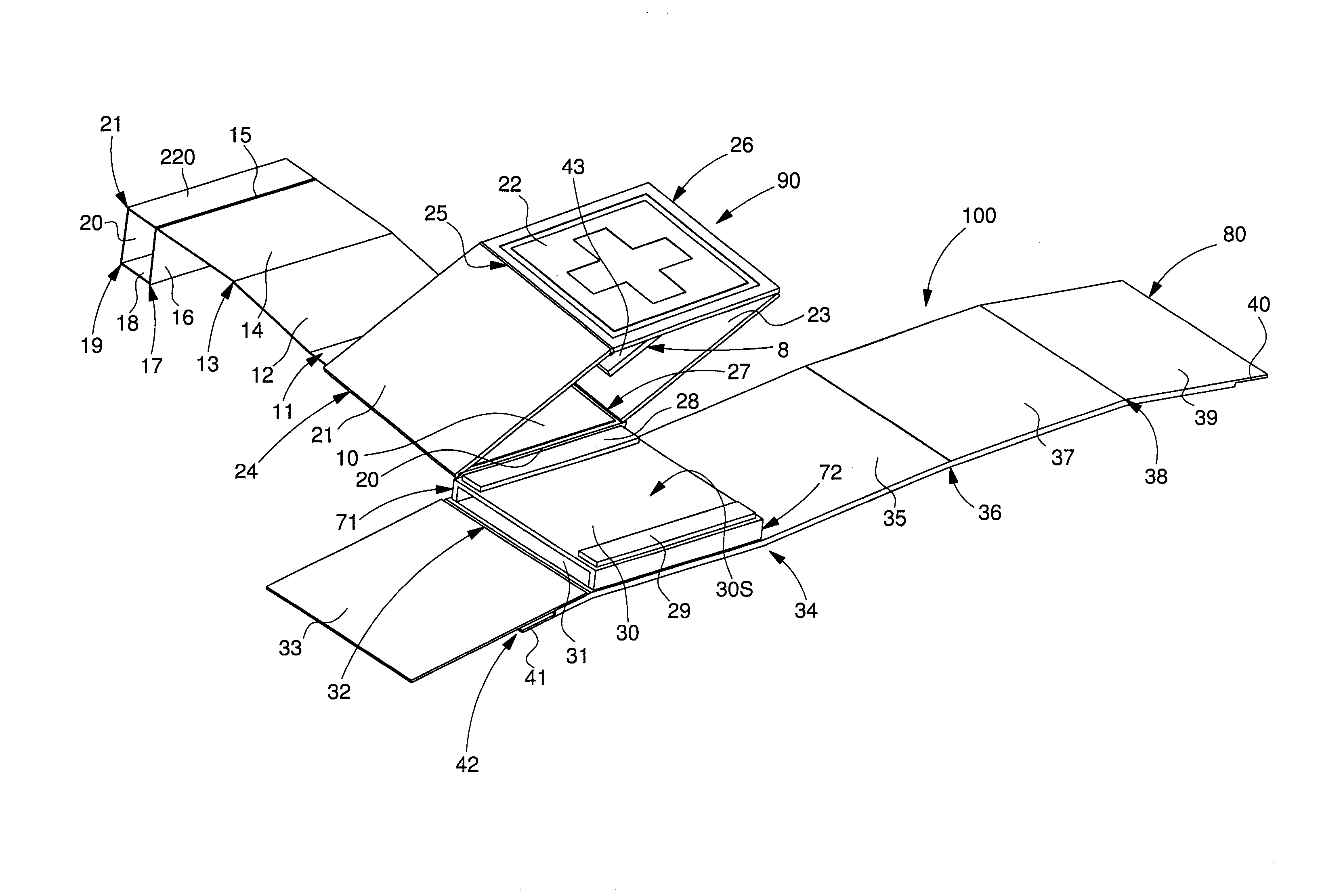 Folding box for a timepiece