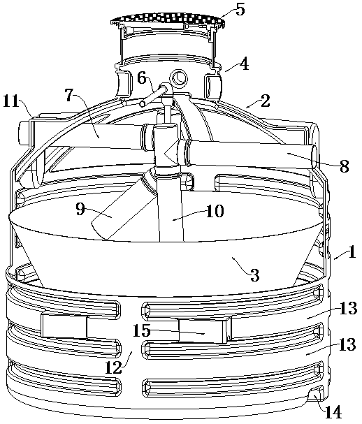 Underground sedimentation tank for sewage treatment