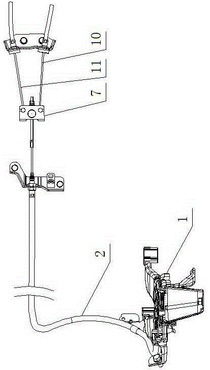 Pedal parking brake cable adjusting mechanism and assembling method thereof