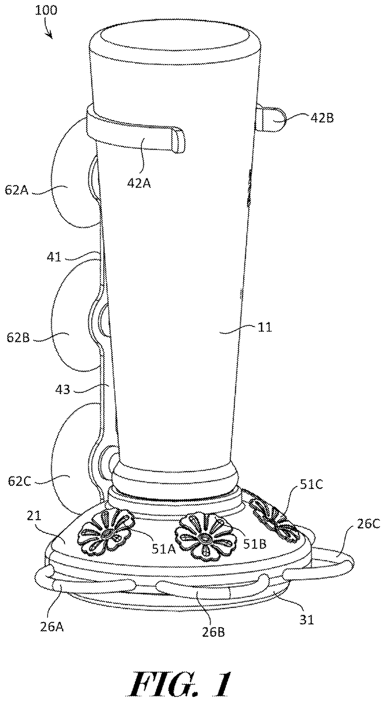 Bird fluid feeder device