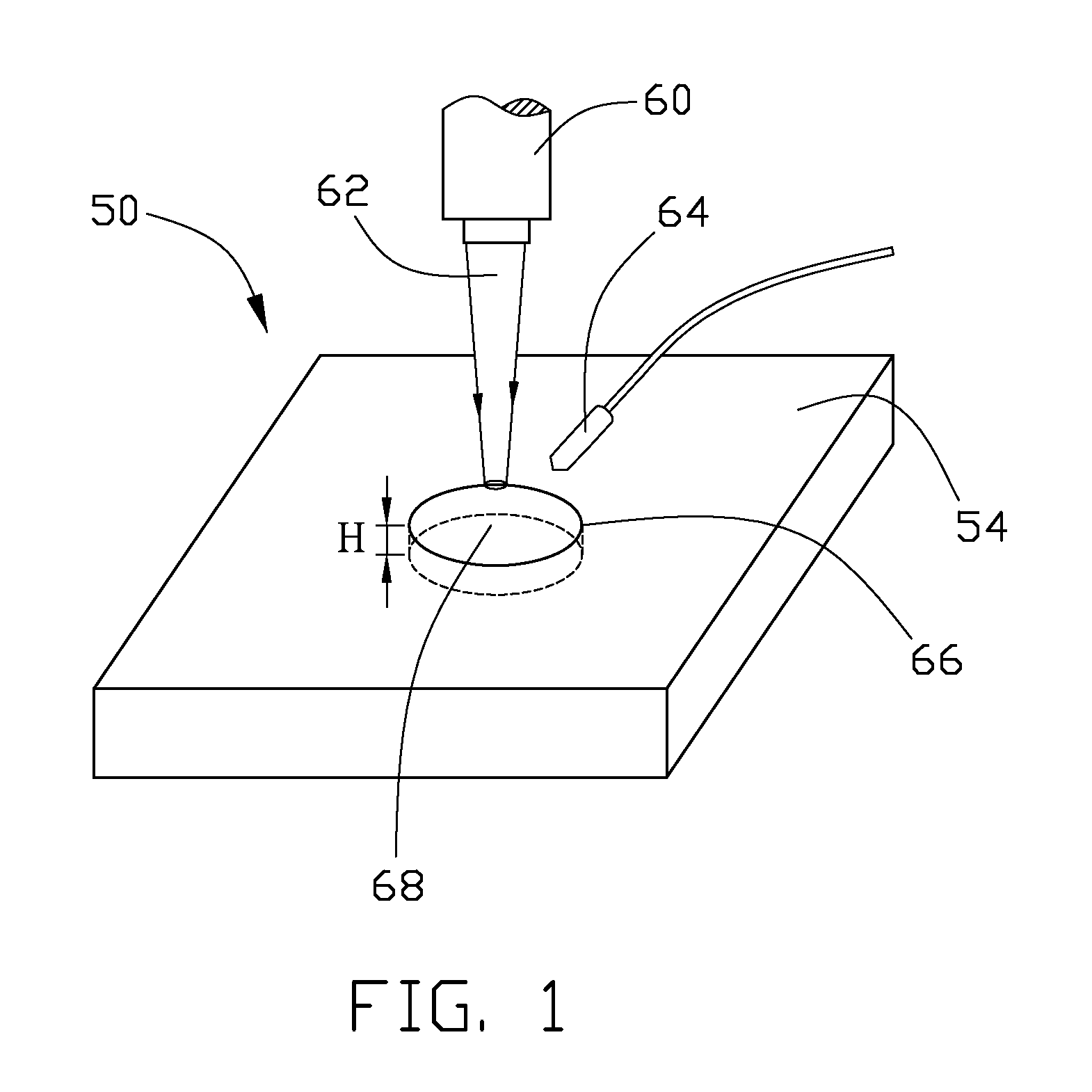 Brittle non-metallic workpiece with through hole and method for making same