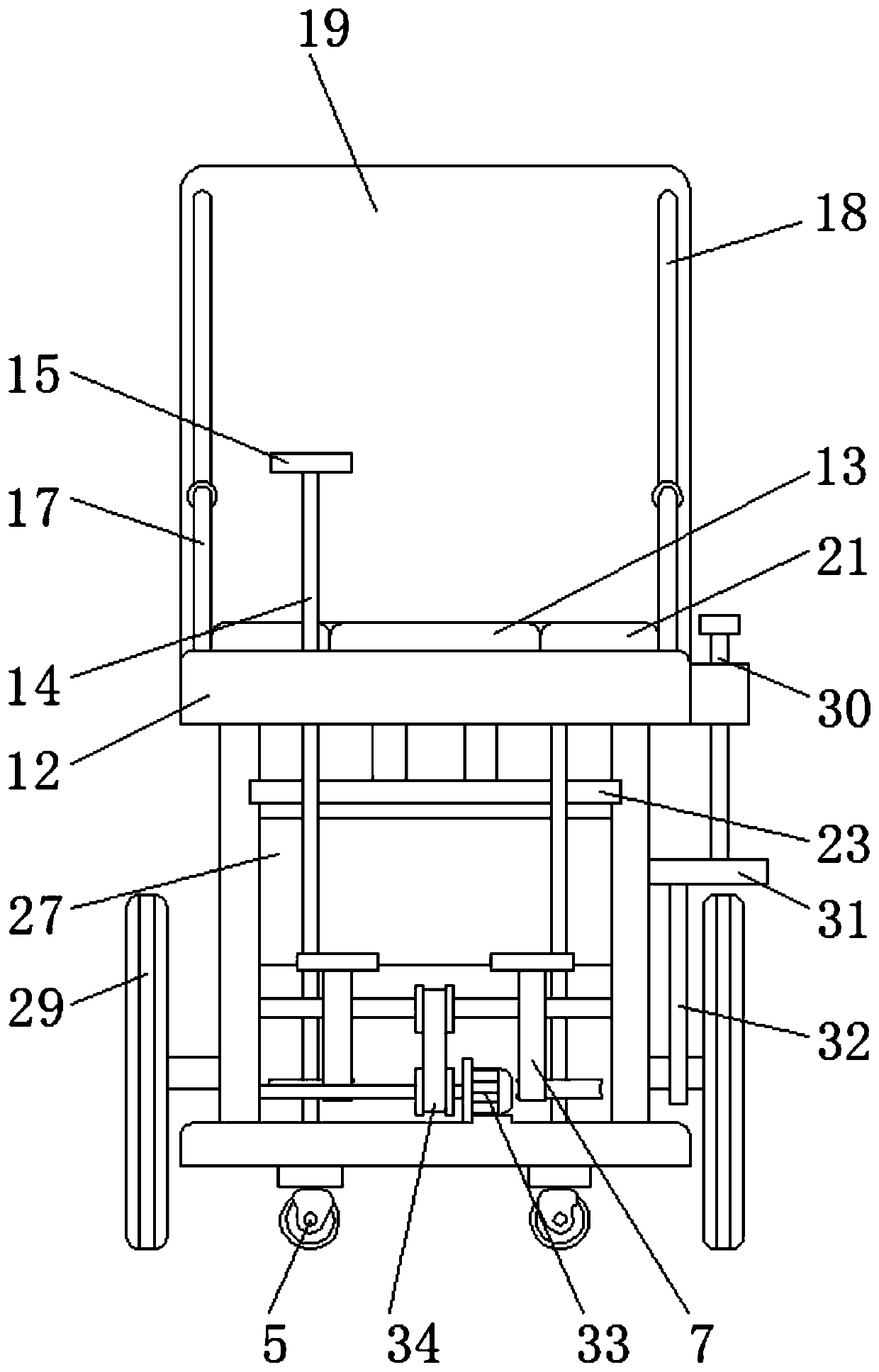 A temperature-adjustable patient wheelchair for rehabilitation of postoperative patients