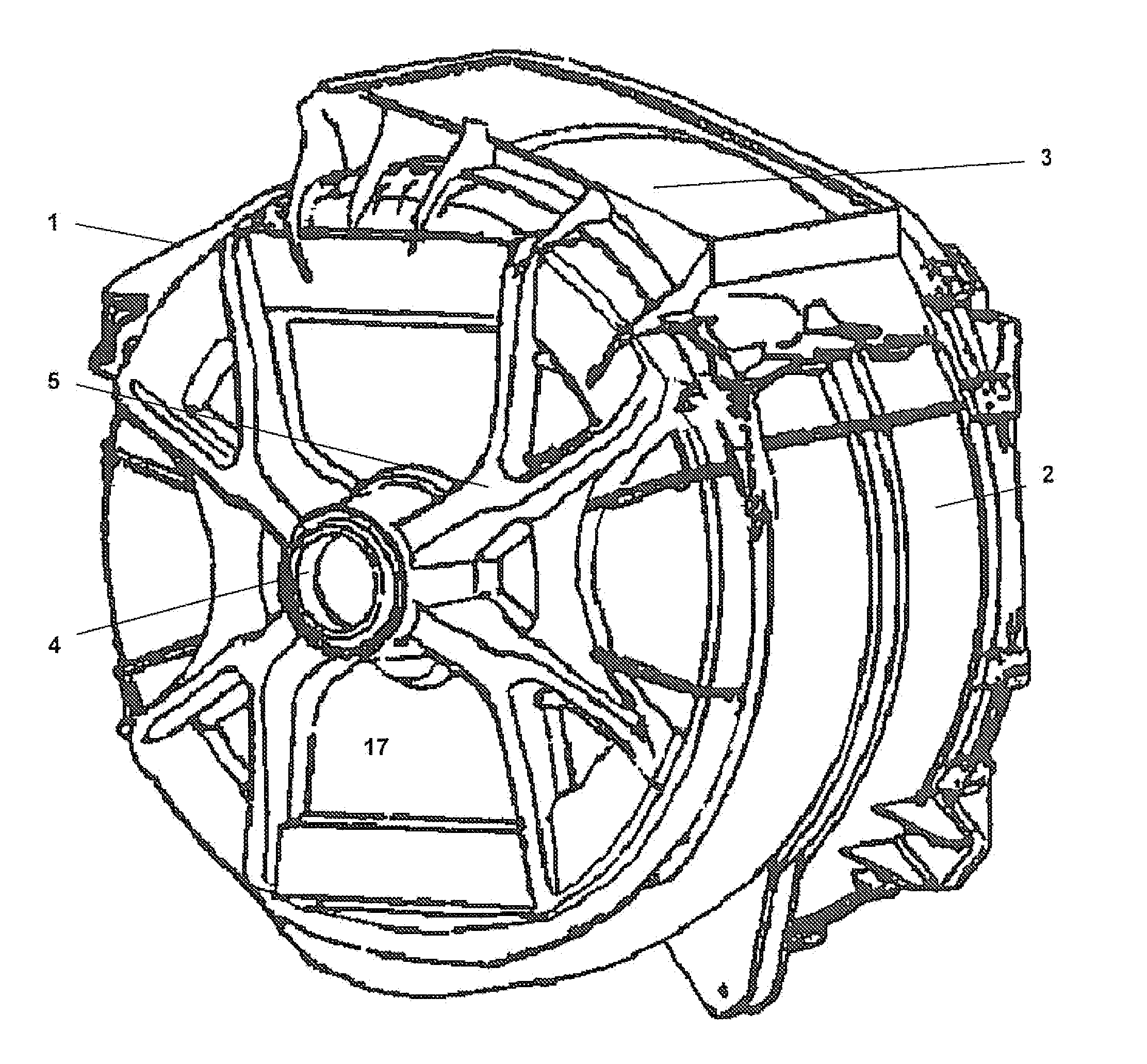 Aggregate for a washing machine with a plastic sudsing container