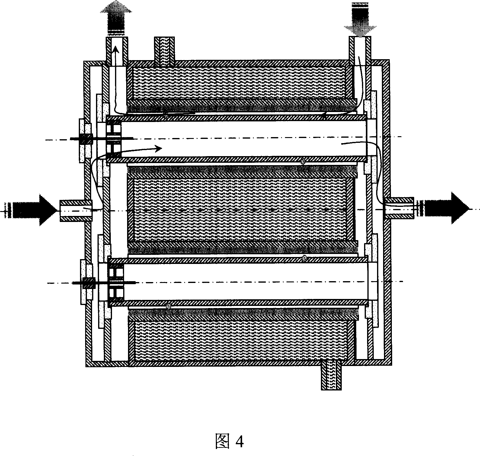 Double cooled ozone discharging tube