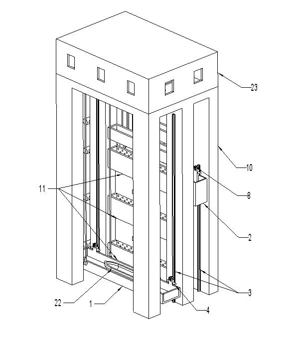 Hydraulic gravity force type vertical ship lift