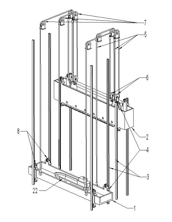 Hydraulic gravity force type vertical ship lift