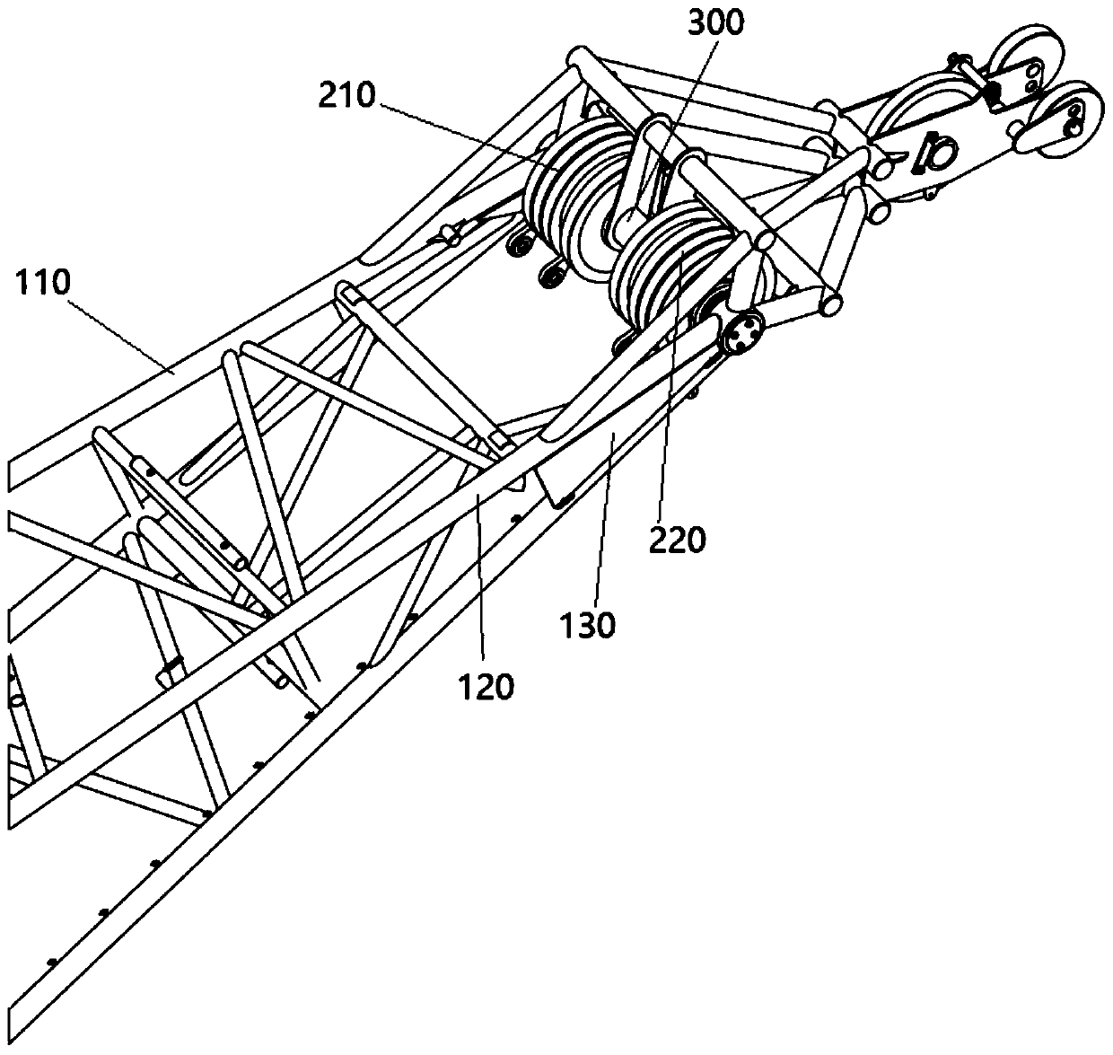 Auxiliary arm of crane and crane