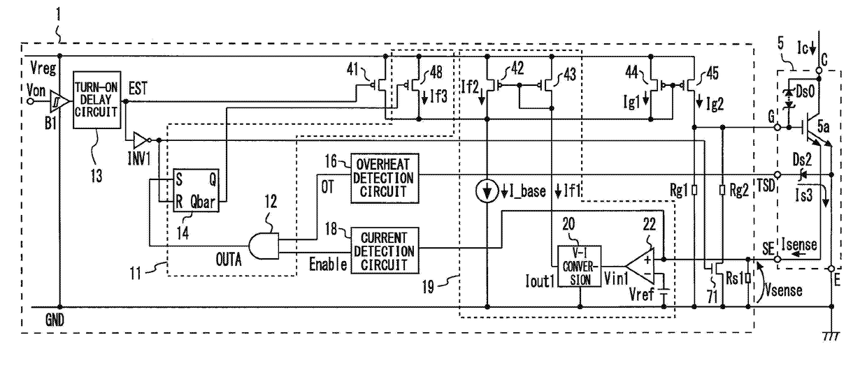 Control circuit for semiconductor switching element, and semiconductor device