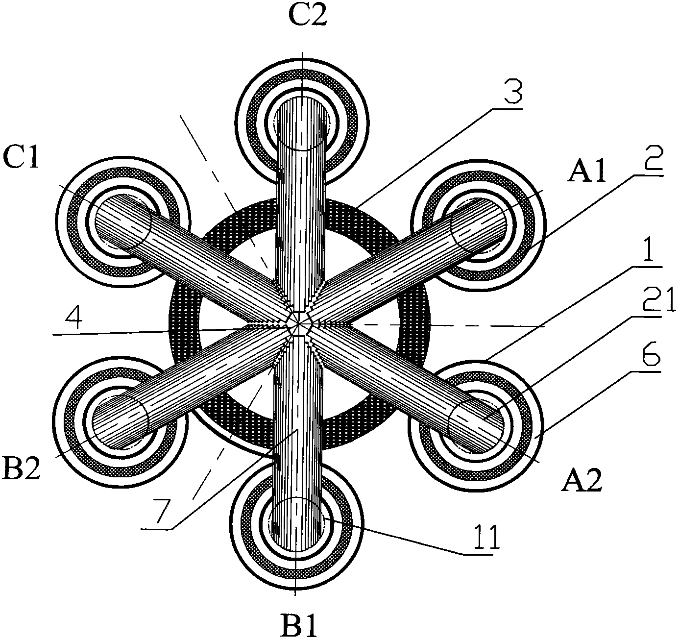 Novel structure of high-voltage superconducting current limiter